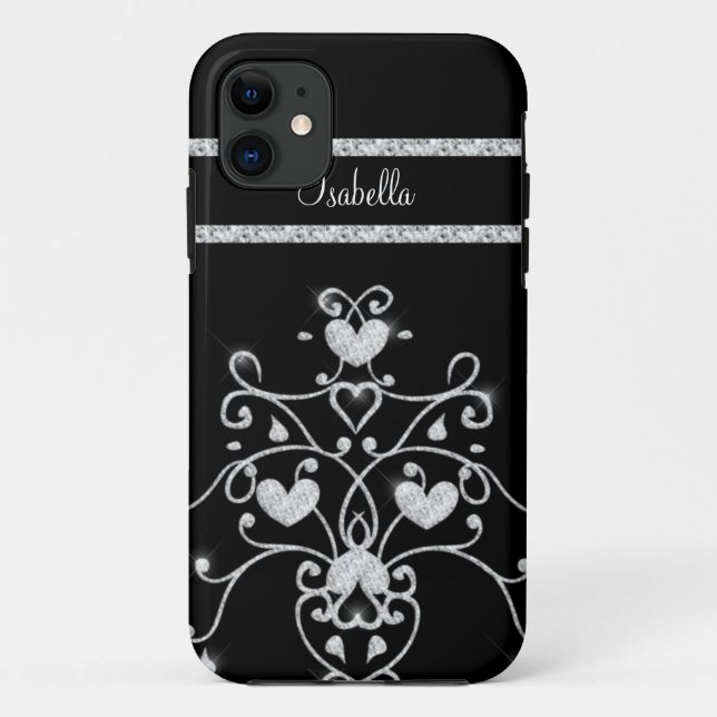 Funkelnd Diamanttiara-Herzen iPhone 5 Fall Case-Mate iPhone Hülle (Rückseite)
