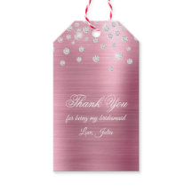 Funkelnd Diamond Confetti Pink Foil Danke