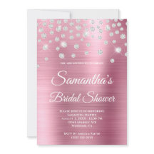 Funkelnd Diamond-Pink-Satin-Brautparty