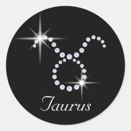 Funkelnd Diamond Taurus Runder Aufkleber