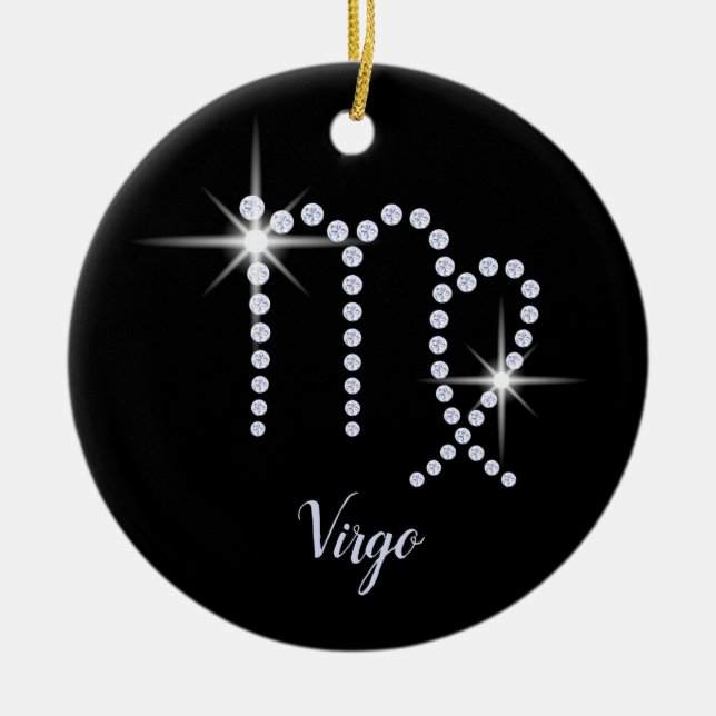 Funkelnd Diamonds Virgo-Symbol Keramik Ornament (Vorne)