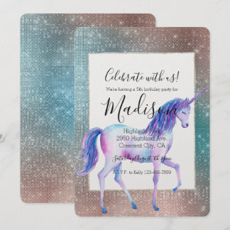 Funkelnd Einhorn zum Geburtstag Einladung