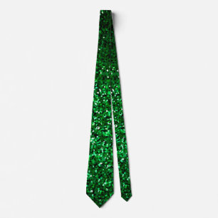 Funkelnd Emerald Green Glitzer Patterns Wedding Krawatte