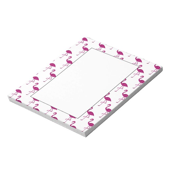 Funkelnd Flamingo Rosa Glitzer Glitzern Muster Notizblock (Rotiert)