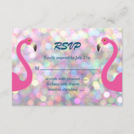 Funkelnd Flamingo Wedding RSVP Karte
