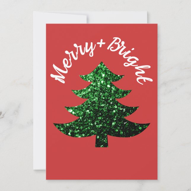 Funkelnd, fröhlicher Weihnachtsbaum Individuelle N Feiertagskarte (Vorderseite)