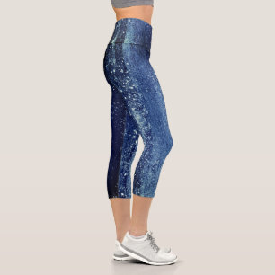 Funkelnd Girl Glam Deep Blue Sea Capri Leggings