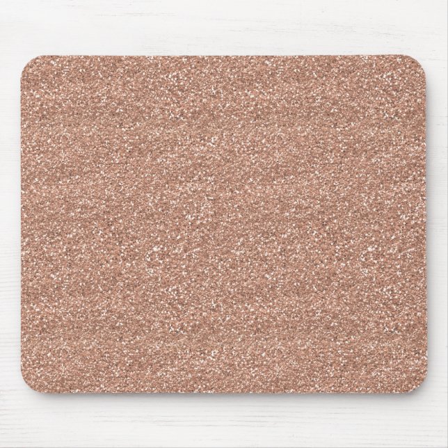 Funkelnd glänzendes Glitzer-Rosen-Gold Mousepad (Vorne)