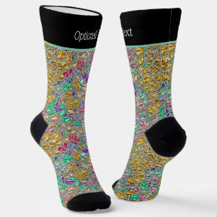 Funkelnd Glasmosaik-Look mit eigenem Text Socken