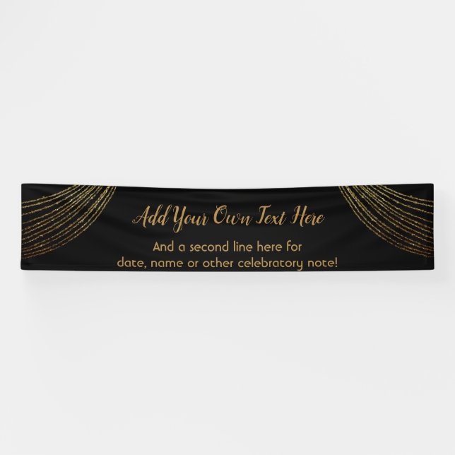 Funkelnd Glitterie Gold Garland hinzufügen Banner (Horizontal)