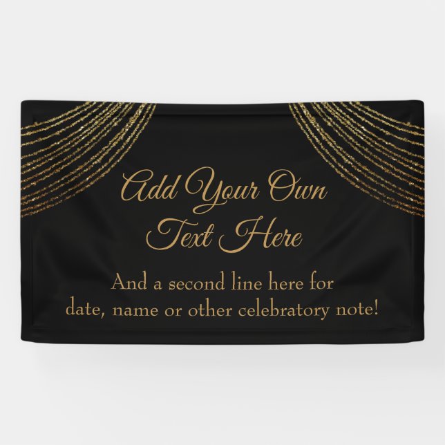 Funkelnd Glitterie Gold Garland hinzufügen Banner (Horizontal)