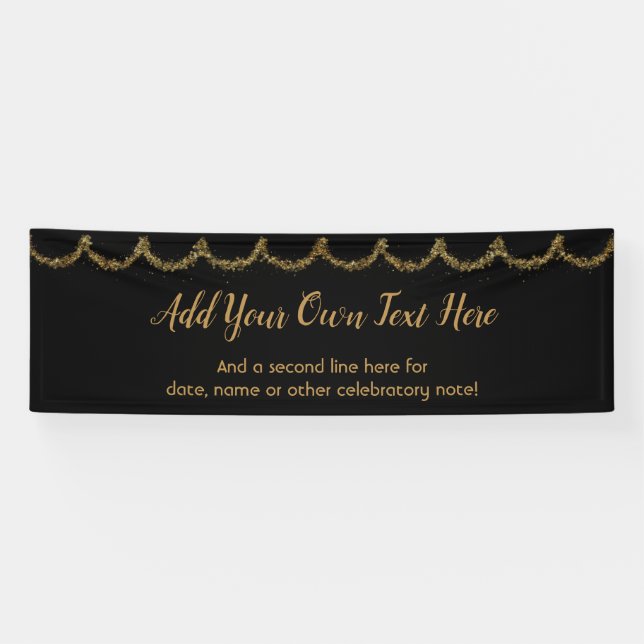 Funkelnd Glitterie Gold Garland hinzufügen Banner (Horizontal)