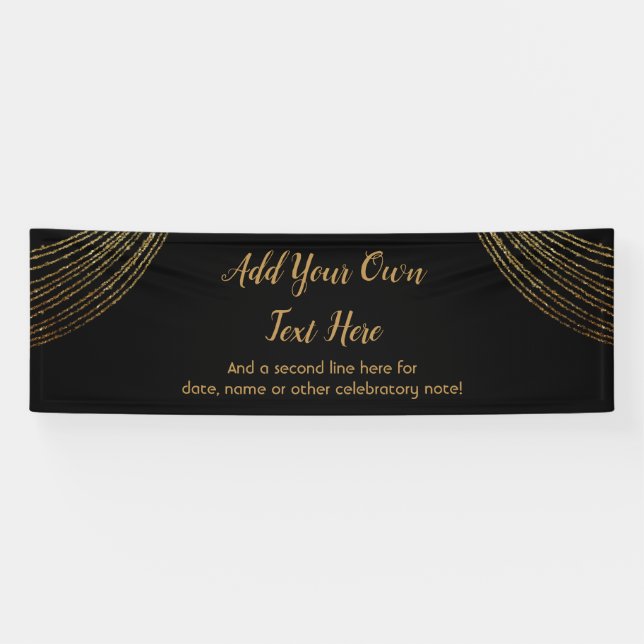 Funkelnd Glitterie Gold Garland hinzufügen Banner (Horizontal)