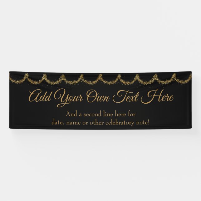 Funkelnd Glitterie Gold Garland hinzufügen Banner (Horizontal)