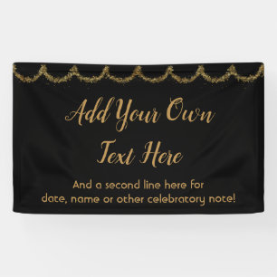 Funkelnd Glitterie Gold Garland hinzufügen Banner