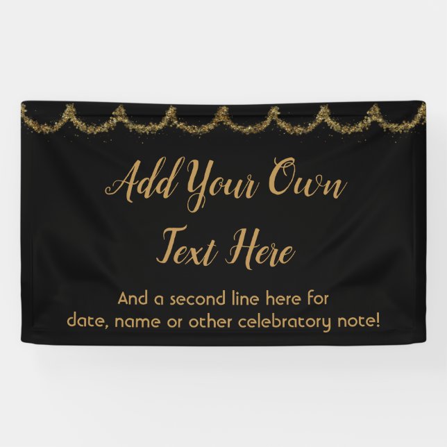 Funkelnd Glitterie Gold Garland hinzufügen Banner (Horizontal)