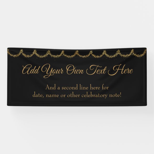 Funkelnd Glitterie Gold Garland hinzufügen Banner (Horizontal)