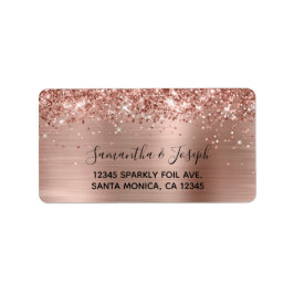 Funkelnd Glitterie Rose Adressaufkleber