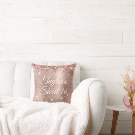 Funkelnd Glitterie Rose Gold Foil Glam Süß 16 Kissen