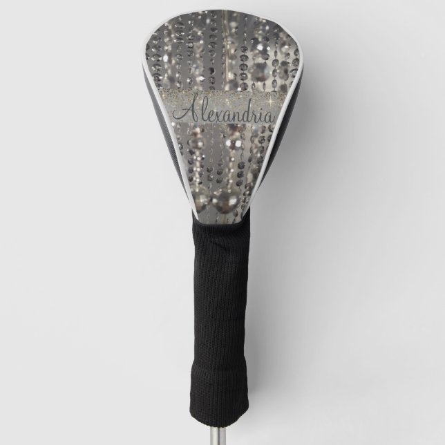 Funkelnd Glitterie Silber Streichperlen   Golf Headcover (Vorderseite)