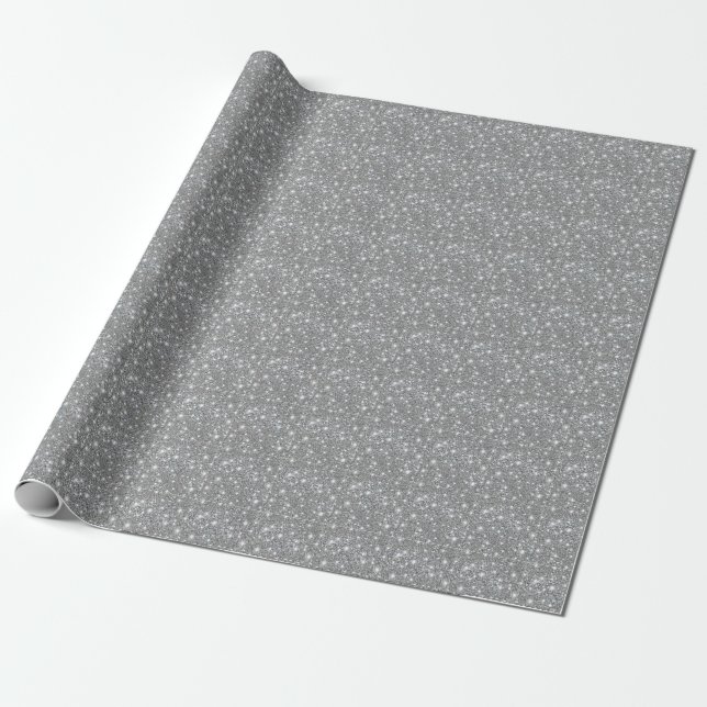 Funkelnd Glitterie Vibrany Silver Geschenkpapier (Ungerollt)