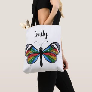 Funkelnd Glittery Rainbow Glasswinging Butterfly Tasche