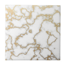Funkelnd Glitzer aus Gold Marmor Fliese