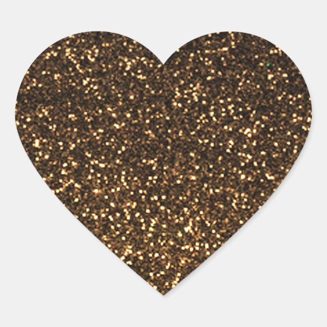 Funkelnd Glitzer aus Schwarzgold Herz-Aufkleber (Vorderseite)