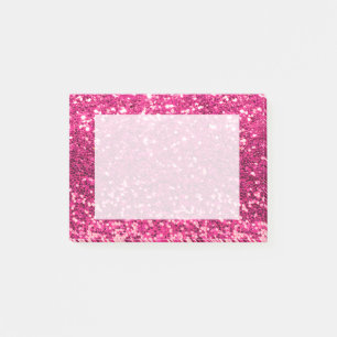 Funkelnd Glitzer Rosa Post-it Klebezettel