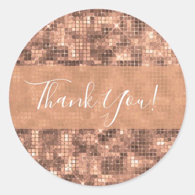 Funkelnd Gold Luxus Sparkle Girly Sequins Party Runder Aufkleber (Vorderseite)