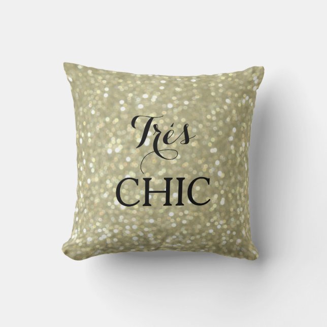 Funkelnd Gold Sehr CHIC Kissen (Vorderseite)