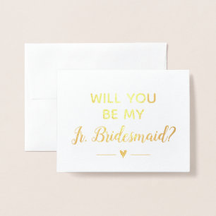 Funkelnd Gold wird mein Jr.-Bridesmaid-Vorschlag s Folienkarte