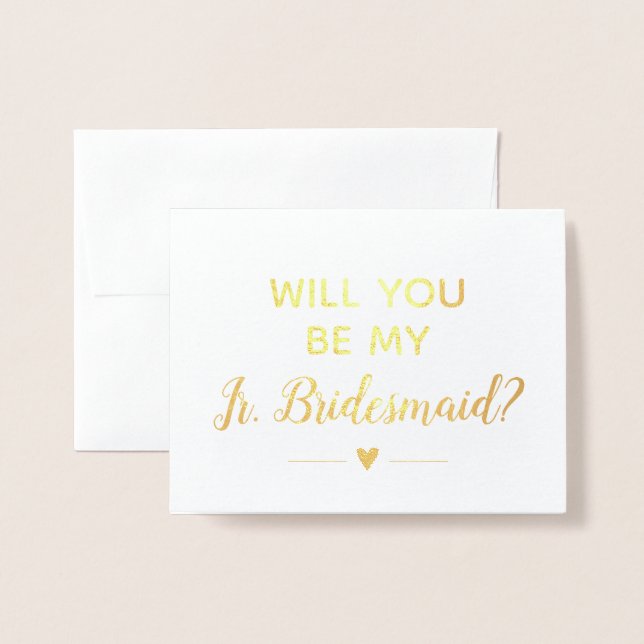 Funkelnd Gold wird mein Jr.-Bridesmaid-Vorschlag s Folienkarte (Vorderseite mit Umschlag)