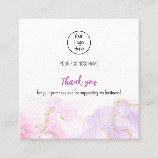 Funkelnd Gradientenrate für Visitenkarten Danke Quadratische Visitenkarte (Vorderseite)