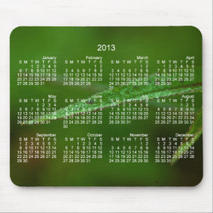 Funkelnd Grün-Blätter; Kalender 2013 Mousepad