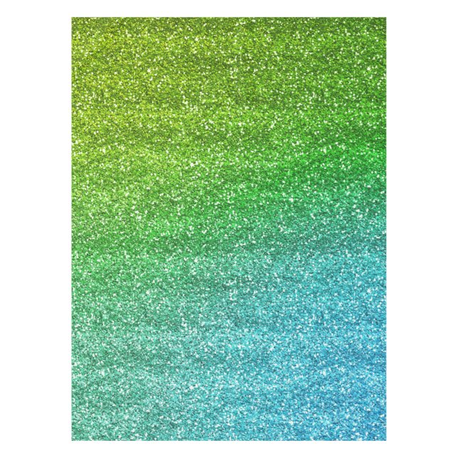 Funkelnd Grün- und Blauer Glitzer Tischdecke (Vorderseite)