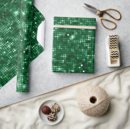 Funkelnd Grüner Weihnachtsfest Glitzer Geschenkpapier