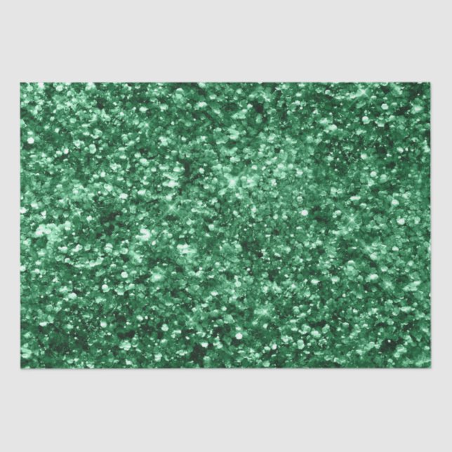 Funkelnd Grüner Weihnachtsfest Glitzer Seidenpapier (Vorderseite)