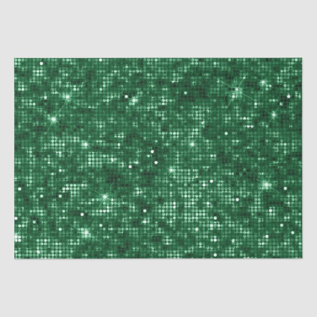 Funkelnd Grüner Weihnachtsfest Glitzer Seidenpapier (Vorderseite)