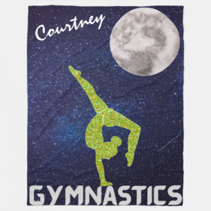 Funkelnd Gymnast im Weltraum am Mond Fleecedecke