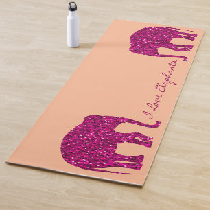 Funkelnd, heiß rosa Elephant-Imitate Glitzern Ihr  Yogamatte