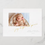 Funkelnd hoffnungsvolle Minimalistisch Foil Holida Folien Feiertagskarte<br><div class="desc">Dieses minimalistische Design besteht aus einem Foto und einem Brett aus Folie um den Gruß. Andere Farben und Grüße auf Anfrage erhältlich.</div>