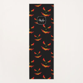 Funkelnd Jack O'Lantern Halloween-Mustermonogramm Yogamatte