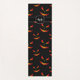 Funkelnd Jack O'Lantern Halloween-Mustermonogramm Yogamatte