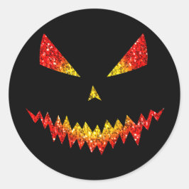 Funkelnd Jack O'Lantern Runder Aufkleber