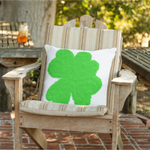 Funkelnd Kleeblatt mit Glück am St. Patrick's Day Kissen