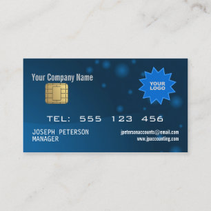 Funkelnd Kreditkarte Blue Business Card Visitenkarte