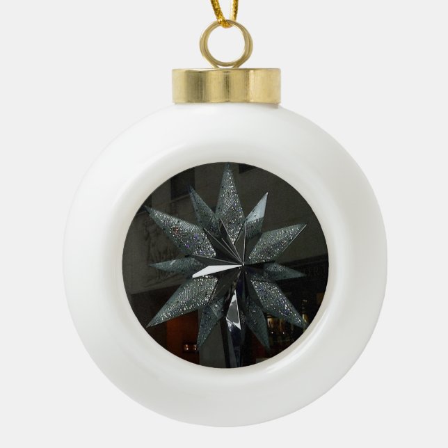Funkelnd Kristallstern-Keramik-Ball-Verzierung Keramik Kugel-Ornament (Vorderseite)