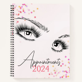 Funkelnd Lashes Pink Glitzer Star Termine Notizbuch