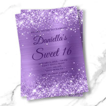 Funkelnd leichter Lila Glitzer und Foil Sweet 16